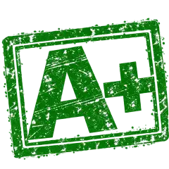 Logótipo Selo A+: carimbo verde com A+